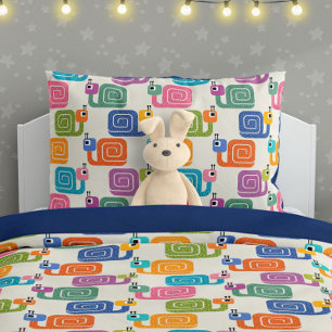 Cute Snail Pattern on Cream Pillow Case