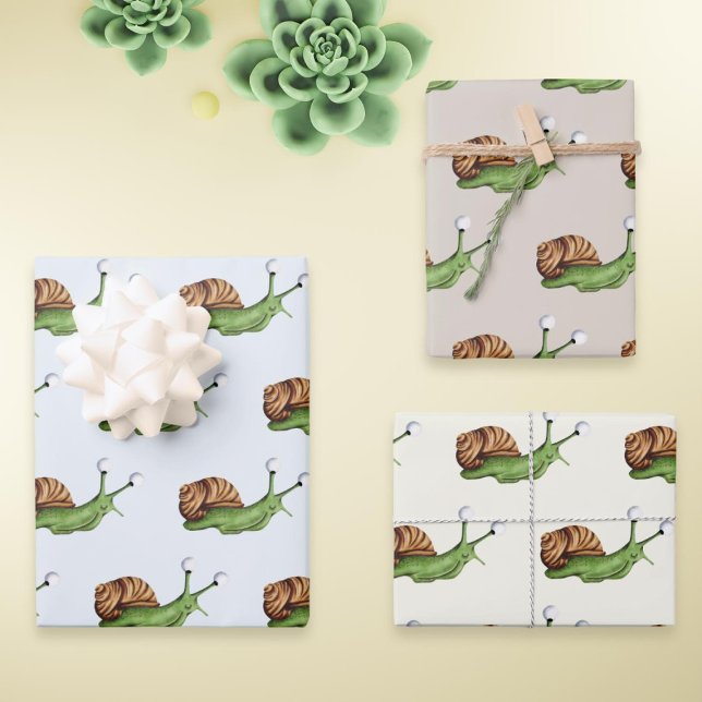 Cute Snail Pattern  Wrapping Paper Sheets (Creator Uploaded)