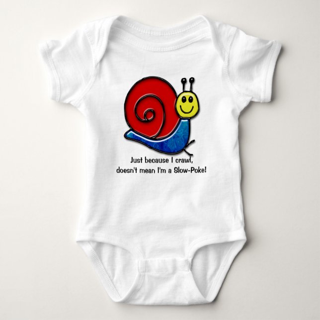 Cute Snail (Personalized Organic Infant One-Piece) Baby Bodysuit (Front)