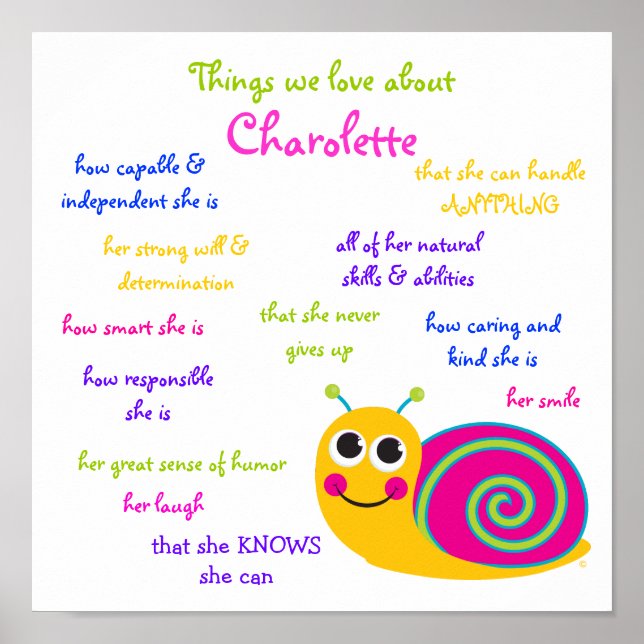 "Cute Snail" Personalized Poster (Front)