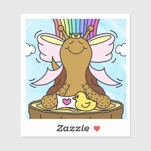 Cute Snail Pink Hair Ribbon Pretty Girl Smiles  Sticker (Sheet)
