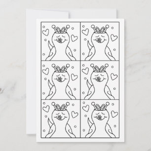 Cute Snail Pop Art Bunny Ears Easter Coloring    Holiday Card