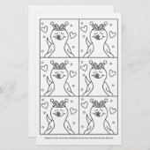 Cute Snail Pop Art Bunny Ears Easter Coloring Page (Front/Back)