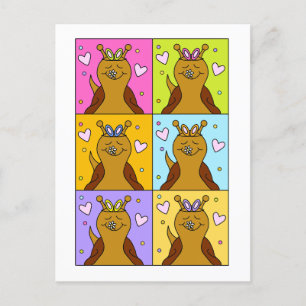 Cute Snail Pop Art Bunny Ears Easter Holiday Postcard