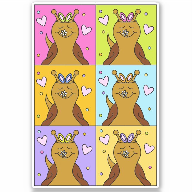 Cute Snail Pop Art Bunny Ears Easter | Vinyl  Sticker (Front)