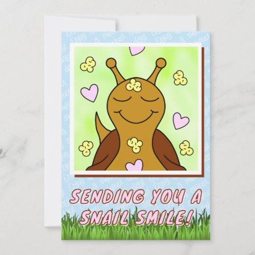 ❤️ Cute Snail Sending Smile Greeting Card