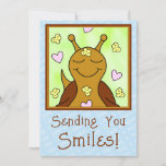 Cute Snail Sending You Smiles Coloring Card