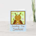 Cute Snail Sending You Smiles Thinking Of You Card