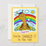 Cute Snail SNAILED IT To The Top Graduation Postcard