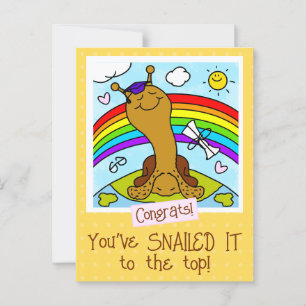 Cute Snail SNAILED IT To The Top Graduation Postcard