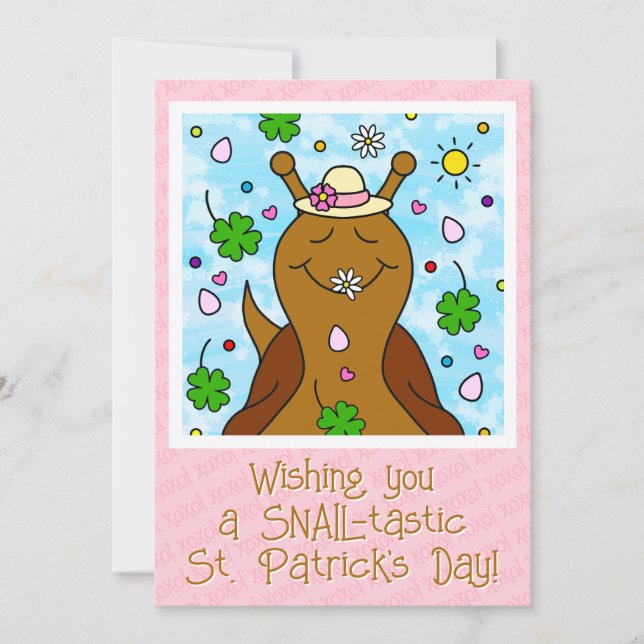 Cute Snail St Patricks Day |  Holiday Card (Front)