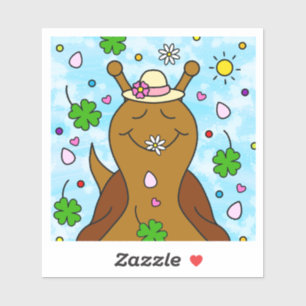 Cute Snail St Patricks Day Vinyl Sticker --