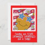 ❤️ Cute Snail Star Spangled Smiles Fourth of July Holiday Card