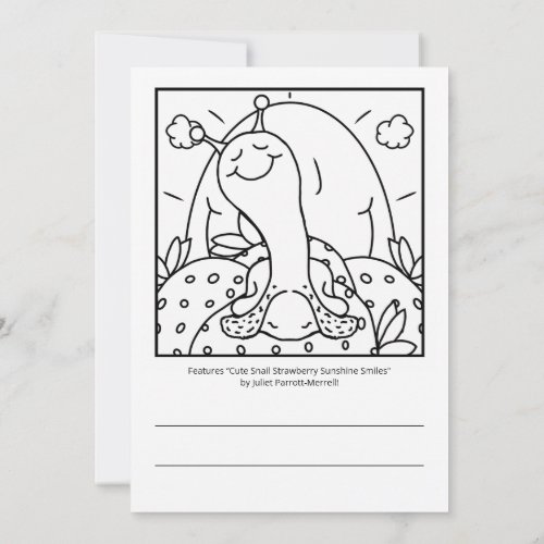 ❤️ Cute Snail Strawberries And Summer Sunshine Smiles Card