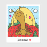 Cute Snail Strawberries And Summer Sunshine Smiles Sticker