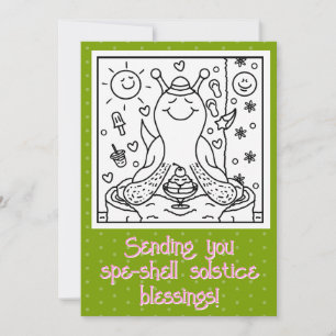 Cute Snail Summer Solstice Fun Coloring Card