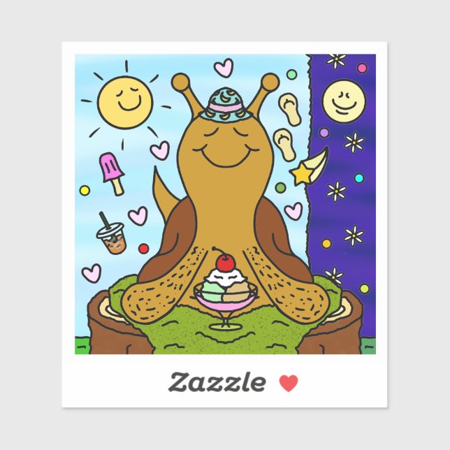 Cute Snail Summer Solstice Fun  Sticker (Sheet)