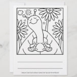 Cute Snail Summer Sunflower Garden Coloring Page