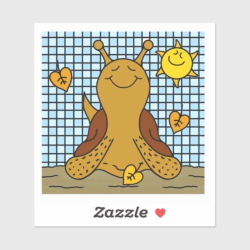 Cute Snail Sunshine And Leaf Mosaic Happy Fall Sticker
