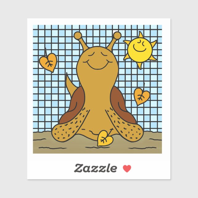 Cute Snail Sunshine And Leaf Mosaic Happy Fall Sticker (Sheet)