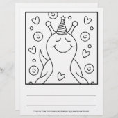 Cute Snail Sweet Little Birthday | Coloring Page (Front/Back)