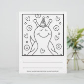 Cute Snail Sweet Little Birthday | Coloring Page (Standing Front)