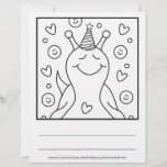 Cute Snail Sweet Little Birthday Coloring Page