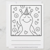 Cute Snail Sweet Little Birthday | Coloring Page (Front)