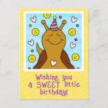 Cute Snail Sweet Little Birthday Postcard