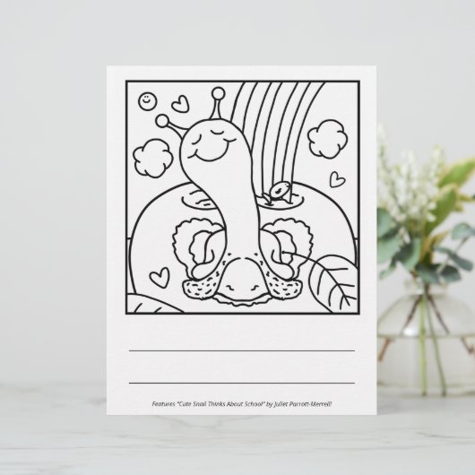 Cute Snail Teacher Appreciation Coloring Page (Standing Front)