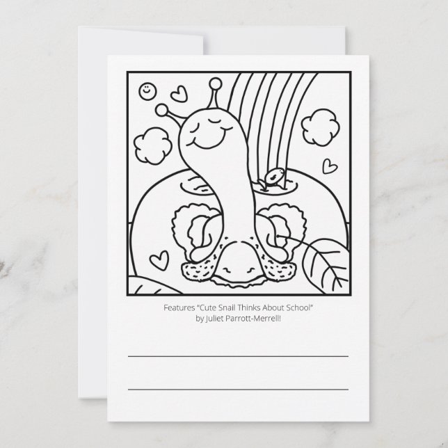 Cute Snail Teacher Appreciation Day Thank You Card (Back)