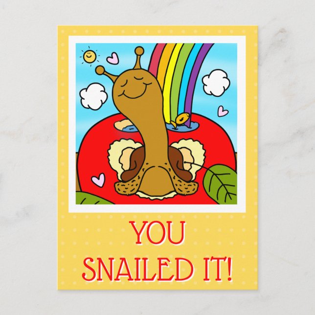 Cute Snail Teacher Thank You  Postcard (Front)