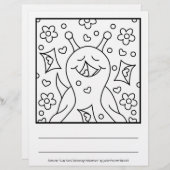 Cute Snail Valentines Day | Coloring Page (Front/Back)