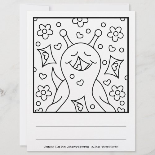 Cute Snail Valentines Day Coloring Page
