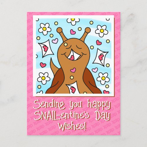 Cute Snail Valentines Day  Holiday Postcard