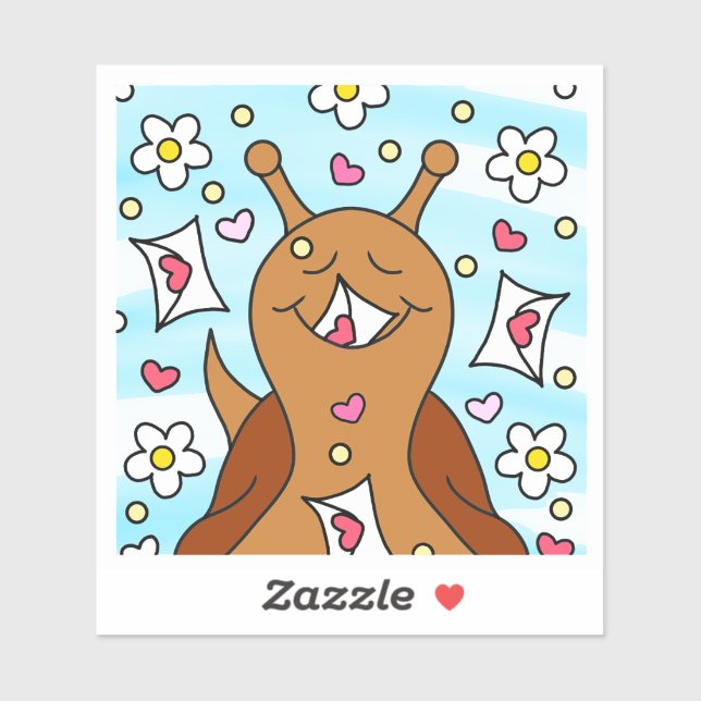 Cute Snail Valentines Day | Vinyl  Sticker (Sheet)