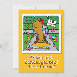 Cute Snail Watch Out Kindergarten Back To School Card