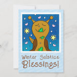 Cute Snail Winter Solstice Blessings Coloring | Holiday Card