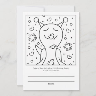 Cute Snail Winter Solstice Blessings Coloring Holiday Card