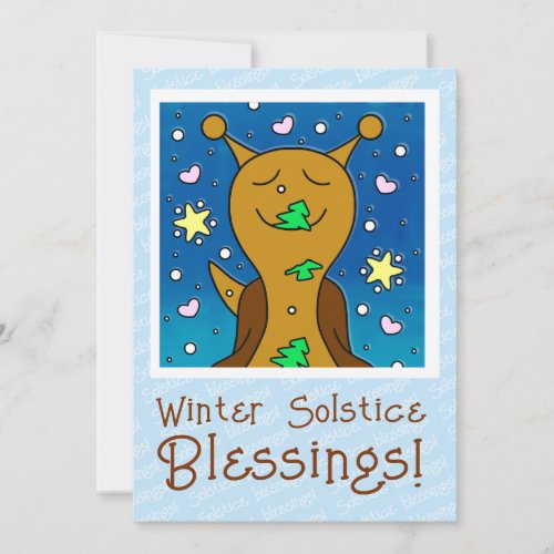 Cute Snail Winter Solstice Blessings | Holiday Card