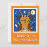 ❤️ Cute Snail With Bat Wings Happy Halloween Holiday Card