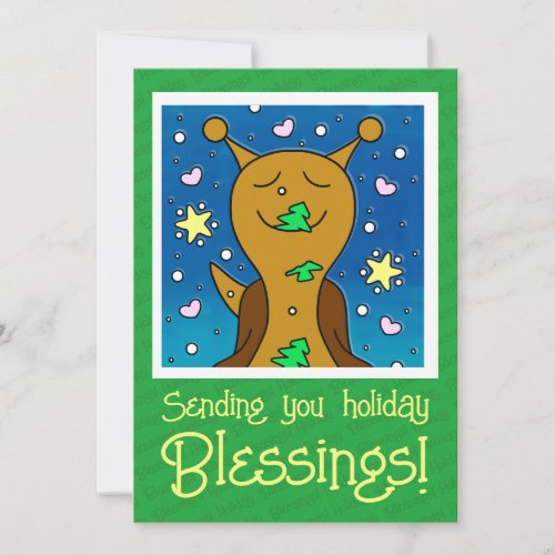 Cute Snail With Christmas Cookie | Holiday Card