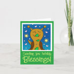 Cute Snail With Christmas Tree Cookie Blessings Holiday Card