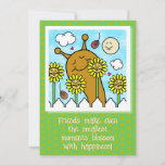 ❤️ Cute Snail With Dandelion Friends Fall Card
