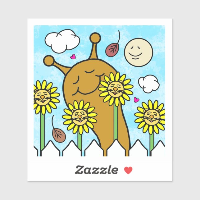 Cute Snail With Dandelion Friends Fall Vinyl Sticker (Sheet)
