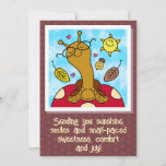 ❤️ Cute Snail With Glasses On Mushroom Fall Card