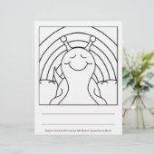 Cute Snail With Rainbow | Coloring Page (Standing Front)