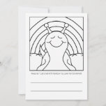❤️ Cute Snail With Rainbow Thinking Of You Today Coloring Greeting Card