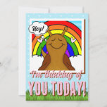 Cute Snail With Rainbow Day Coloring | Greeting Card