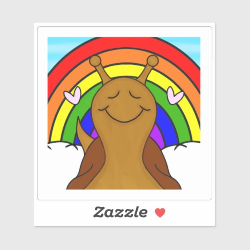 Cute Snail With Rainbow Vinyl Sticker